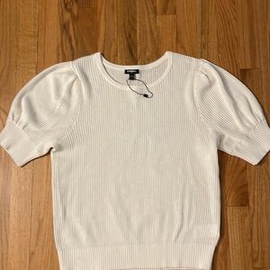 New express short sleeve sweater l large puff sleeve